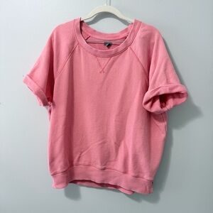 Aerie Short Sleeve Sweatshirt in Coral